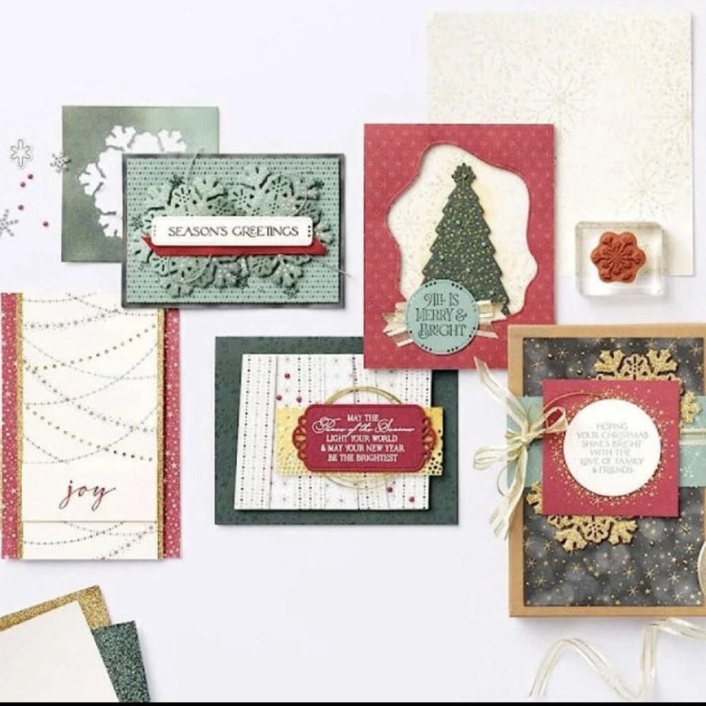 3/$15 20 Pc Christmas Die & Stamp Set:Tree Snowflake Garland Card Making